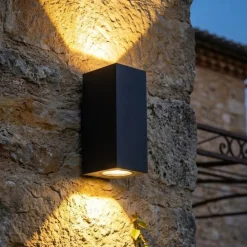 Applique Da Esterno-Top Light applique da esterno atene nera moderna ip65