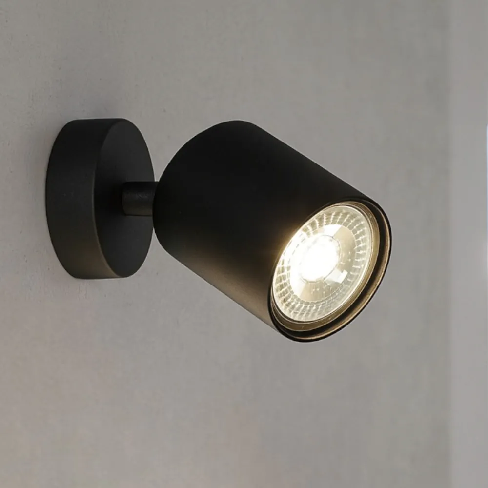 Applique Da Parete-Top Light Toplight applique da parete con spot orientabile nero