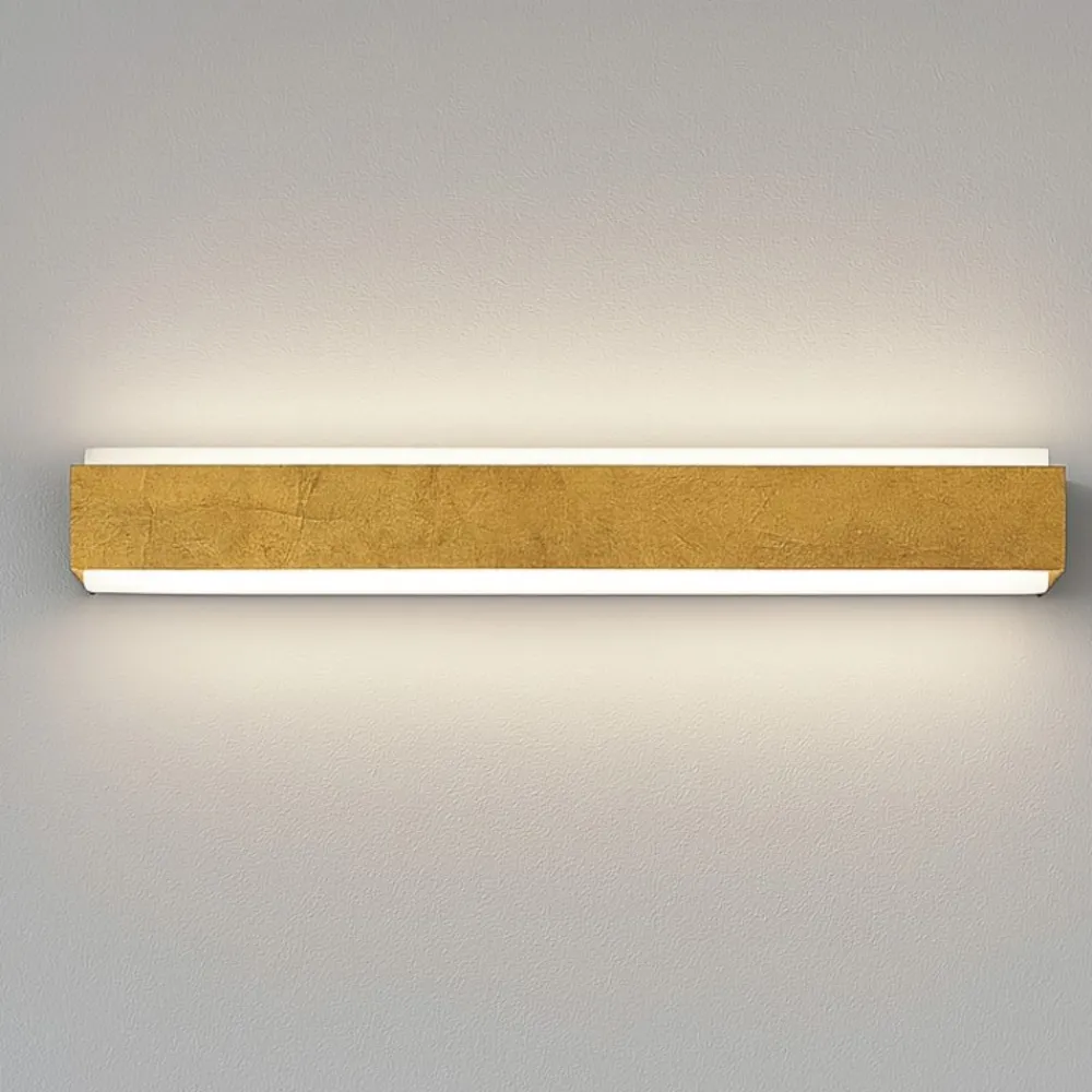 Applique Da Parete-Top Light applique moderna bios foglia oro rettangolare