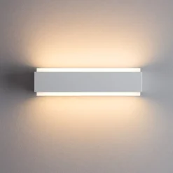 Applique Da Parete-Top Light applique moderna bios argento 12w 3000k 4000k