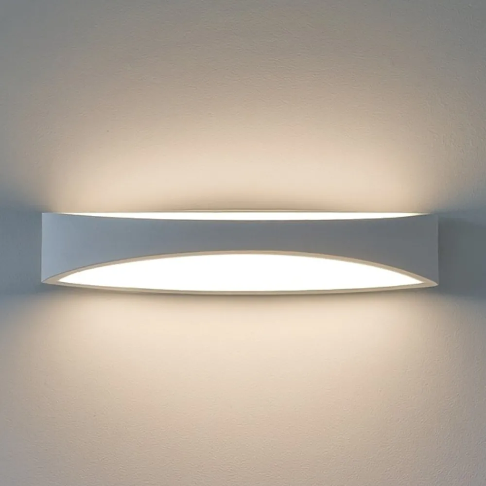 Applique Da Parete-Top Light applique moderna design curvo bianca led 19w eye