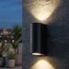 Applique Da Esterno-Top Light applique per esterno balcone lione moderna nera ip65