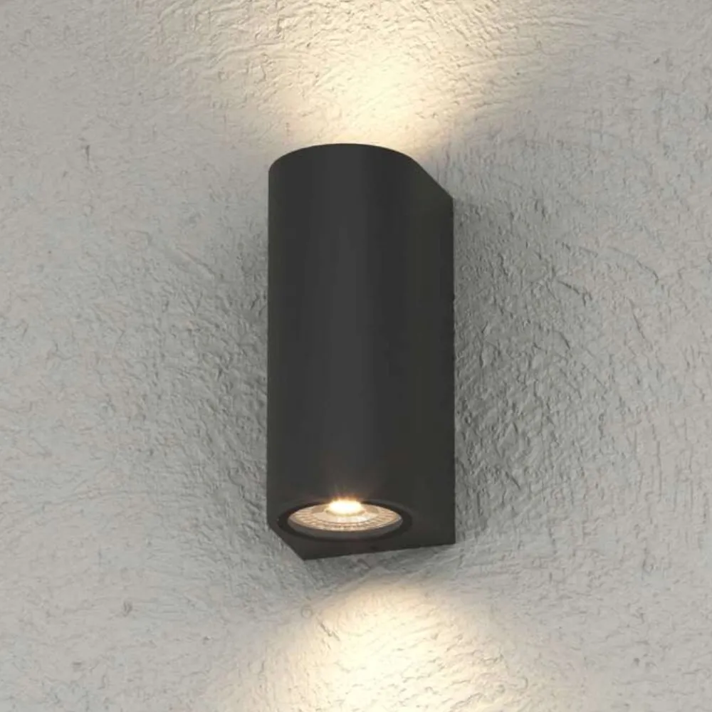 Applique Da Esterno-Top Light applique per esterno balcone lione moderna nera ip65