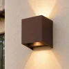 Applique Da Esterno-Top Light applique perth corten cubo moderno led 10w cct ip65