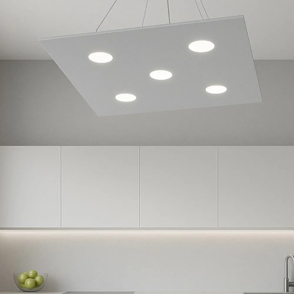 Lampadari Cucina-Top Light area lampadario da cucina quadrato grigio