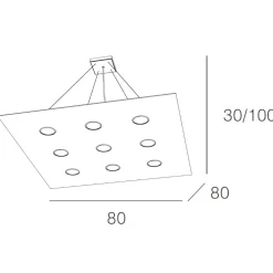 Lampadari Moderni-Top Light Toplight area lampadario quadrato sabbia per salone moderno