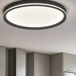 Plafoniere Moderne-Top Light area plafoniera moderna rotonda antracite led 44w cct per cucina