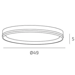 Plafoniere Moderne-Top Light area plafoniera moderna rotonda antracite led 44w cct per cucina