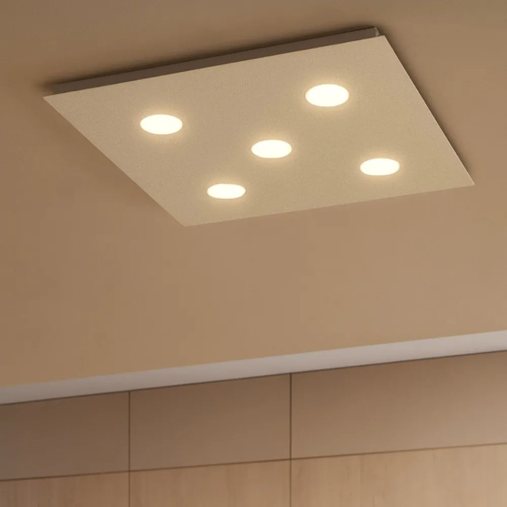 Plafoniere Moderne-Top Light Toplight area plafoniera quadrata per cucina moderna sabbia