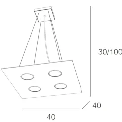 Lampadari Cucina-Top Light Toplight area sabbia lampadario quadrato per cucina moderna
