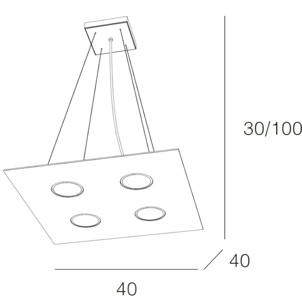 Lampadari Cucina-Top Light Toplight area sabbia lampadario quadrato per cucina moderna