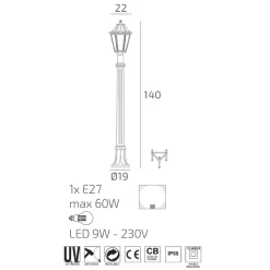 Lampioni Da Giardino-Top Light asti lampione da giardino design lanterna bianca