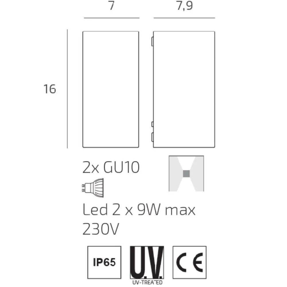 Applique Da Esterno-Top Light atene applique da esterno moderna antracite ip65
