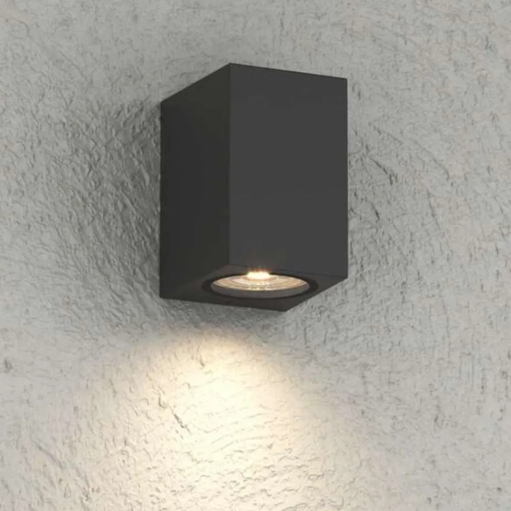 Applique Da Esterno-Top Light atene applique da esterno nera parallelepipedo moderno ip65