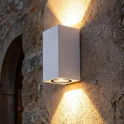 Applique Da Esterno-Top Light atene applique da esterno bianca biemissione luce ip65