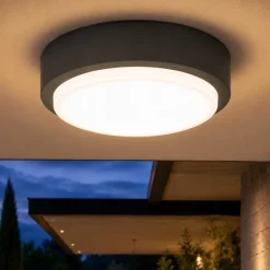 Plafoniere Da Esterno-Top Light baku plafoniera rotonda per esterni antracite