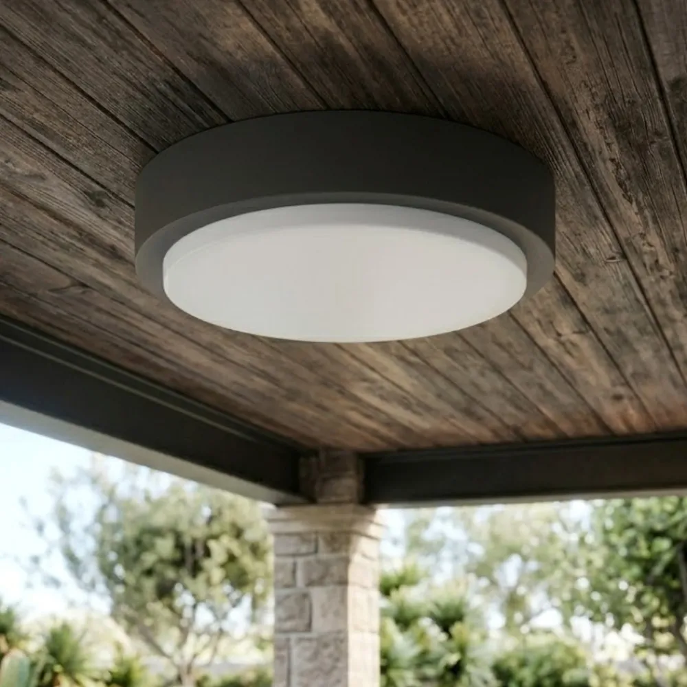 Plafoniere Da Esterno-Top Light baku plafoniera rotonda per esterni antracite