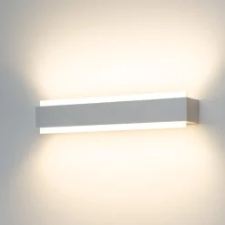 Applique Da Parete-Top Light bios argento applique moderna 18w 3000k 4000k