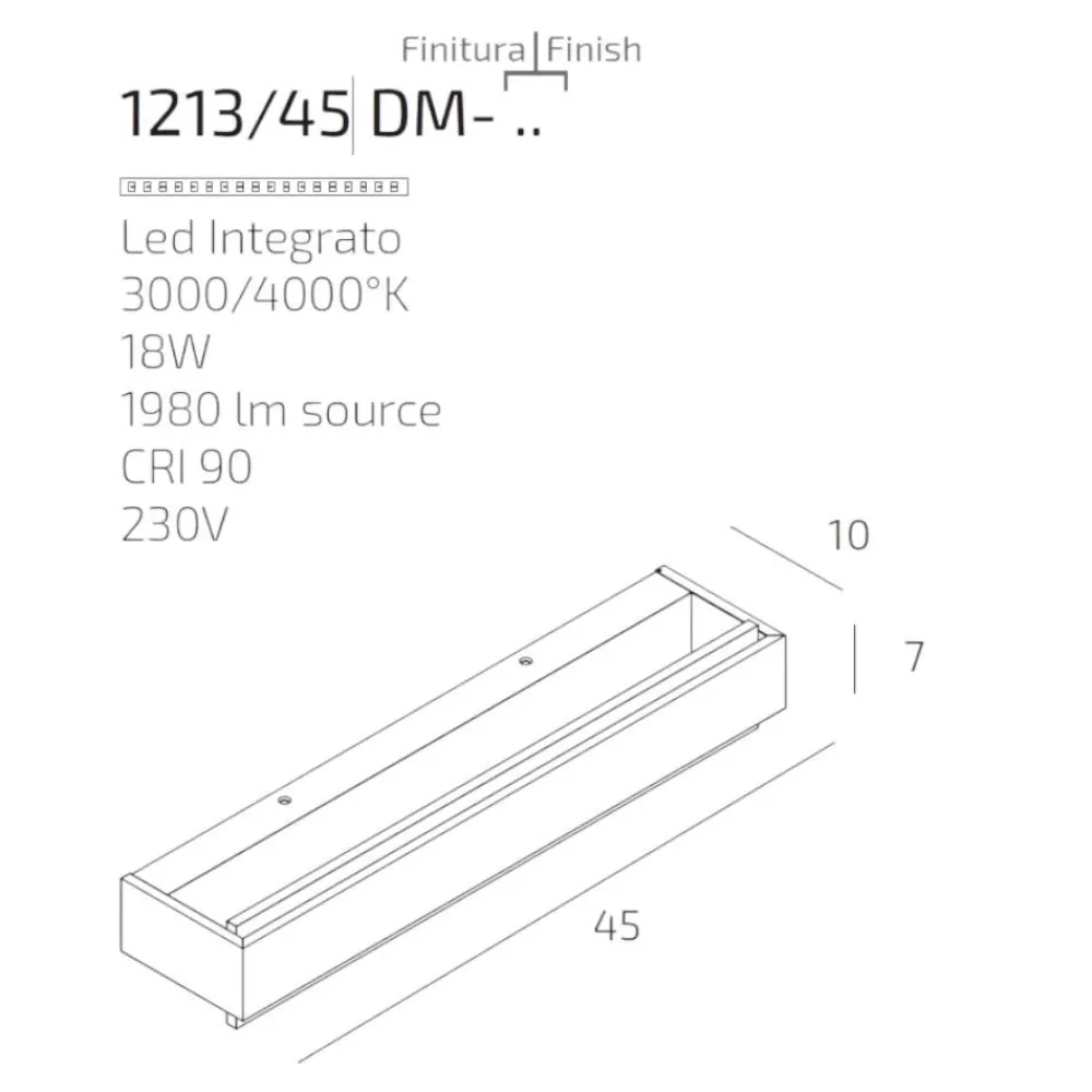 Applique Da Parete-Top Light bios argento applique moderna 18w 3000k 4000k
