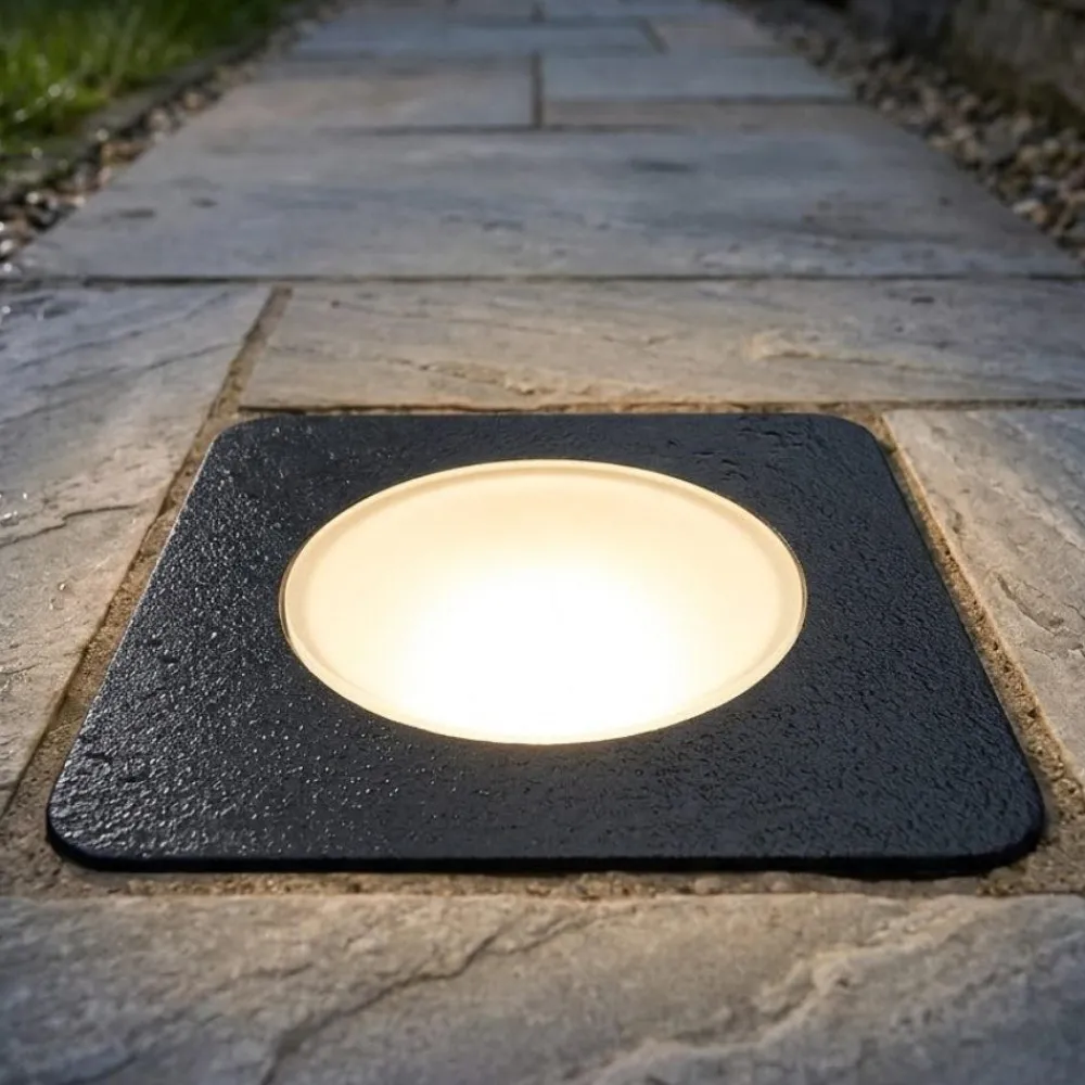 Faretti Da Esterno-Top Light capri faretto da esterno nero incasso pavimento anti corrosione