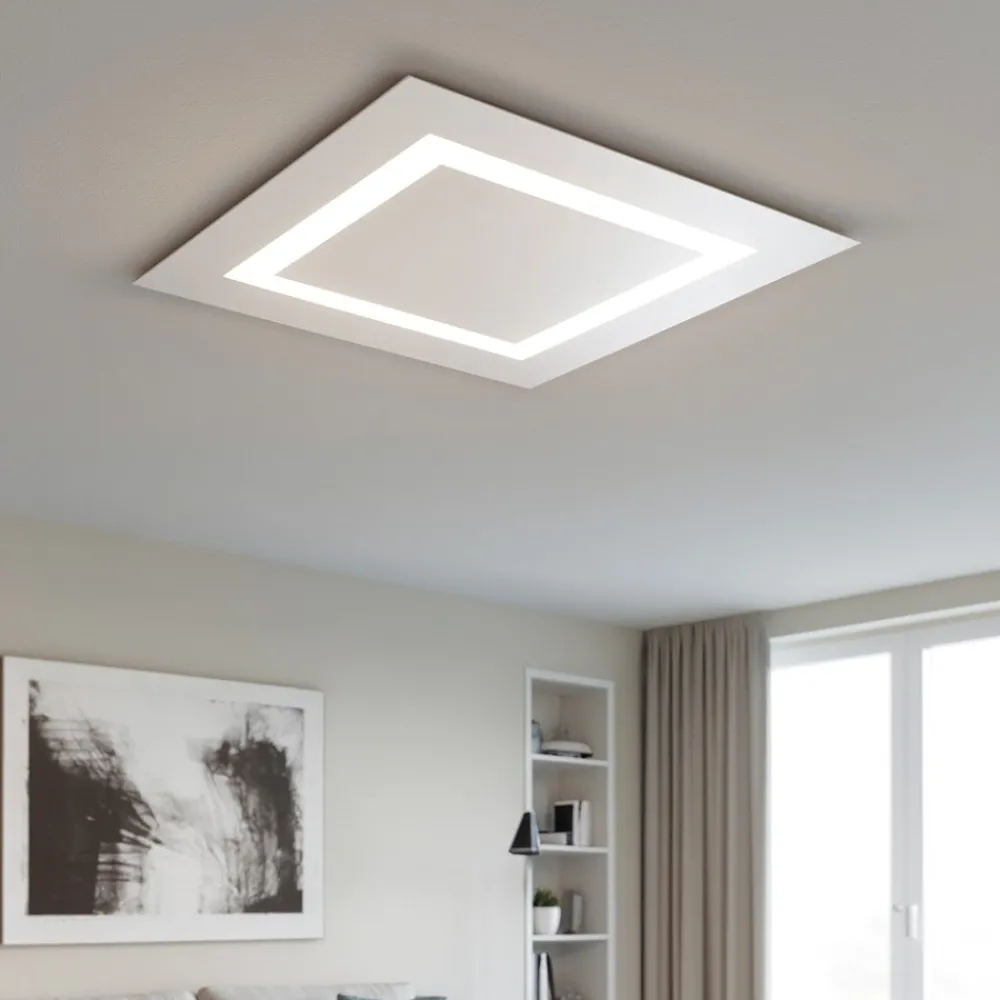 Plafoniere Moderne-Top Light carpet bianco plafoniera led 91w 70cm design moderna