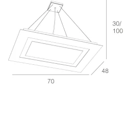 Lampadari Moderni-Top Light Toplight carpet lampadario 91w sabbia per soggiorno moderno rettangolare