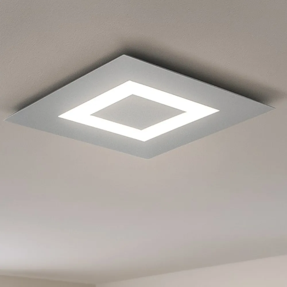 Plafoniere Moderne-Top Light Toplight carpet plafoniera quadrata grigio moderna