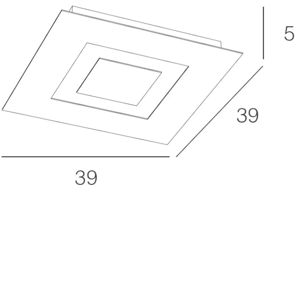 Plafoniere Moderne-Top Light Toplight carpet plafoniera quadrata grigio moderna