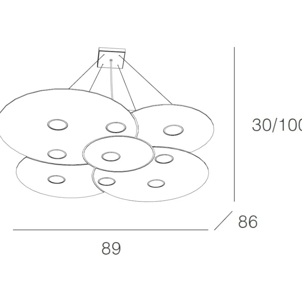 Lampadari Moderni-Top Light Toplight cloud grigio lampadario moderno per soggiorno