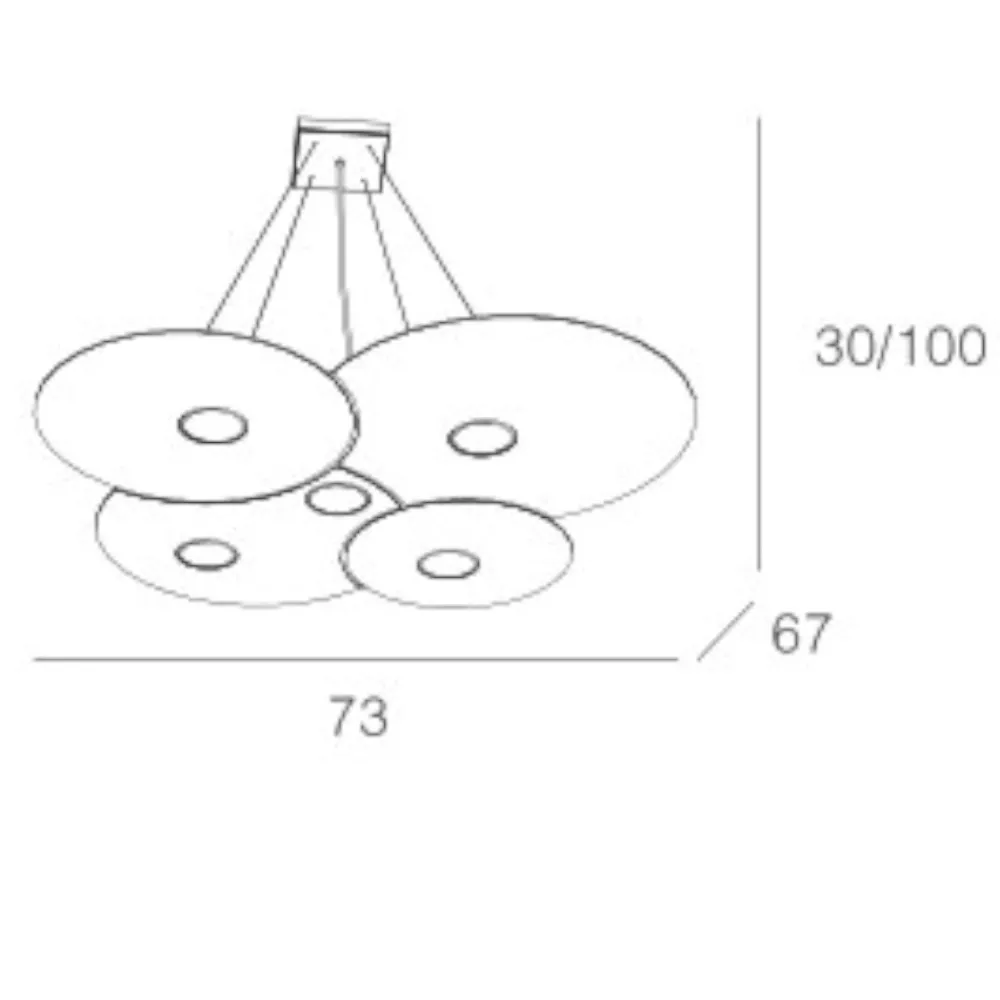 Lampadari Moderni-Top Light cloud lampadario moderno bianco 5 luci gx53 led per soggiorno