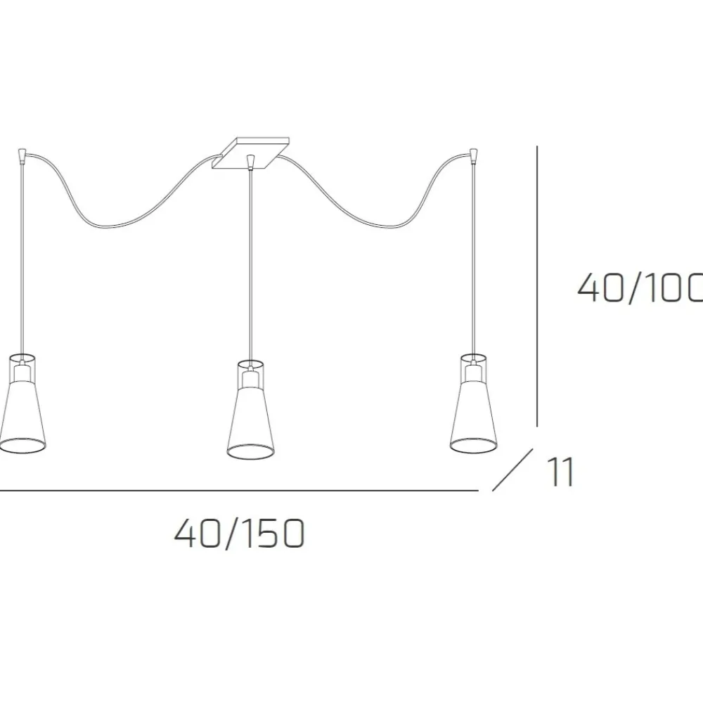 Lampadari Cucina-Top Light Toplight cone lampadario per isola cucina 3 luci
