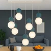 Lampadari Moderni-Top Light cottage blu lampadario moderno 7 luci per soggiorno sfere vetro bianco