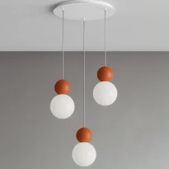 Lampadari Cucina-Top Light cottage lampadario da cucina moderna 3 luci sfere rosse