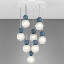 Lampadari Moderni-Top Light cottage lampadario moderno 8 sfere blu per soggiorno