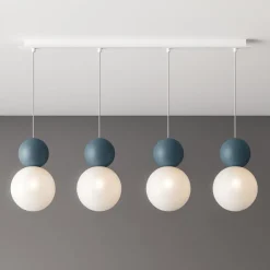 Lampadari Moderni-Top Light cottage lampadario moderno 4 luci sfere bianco blu