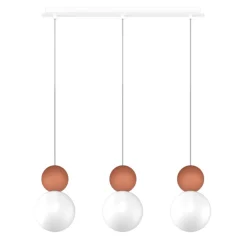 Lampadari Moderni-Top Light cottage lampadario moderno 3 luci per tavolo da pranzo sfere terra rossa