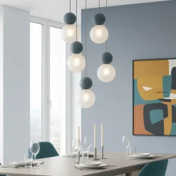 Lampadari Moderni-Top Light cottage lampadario moderno 5 luci sfere blu per soggiorno