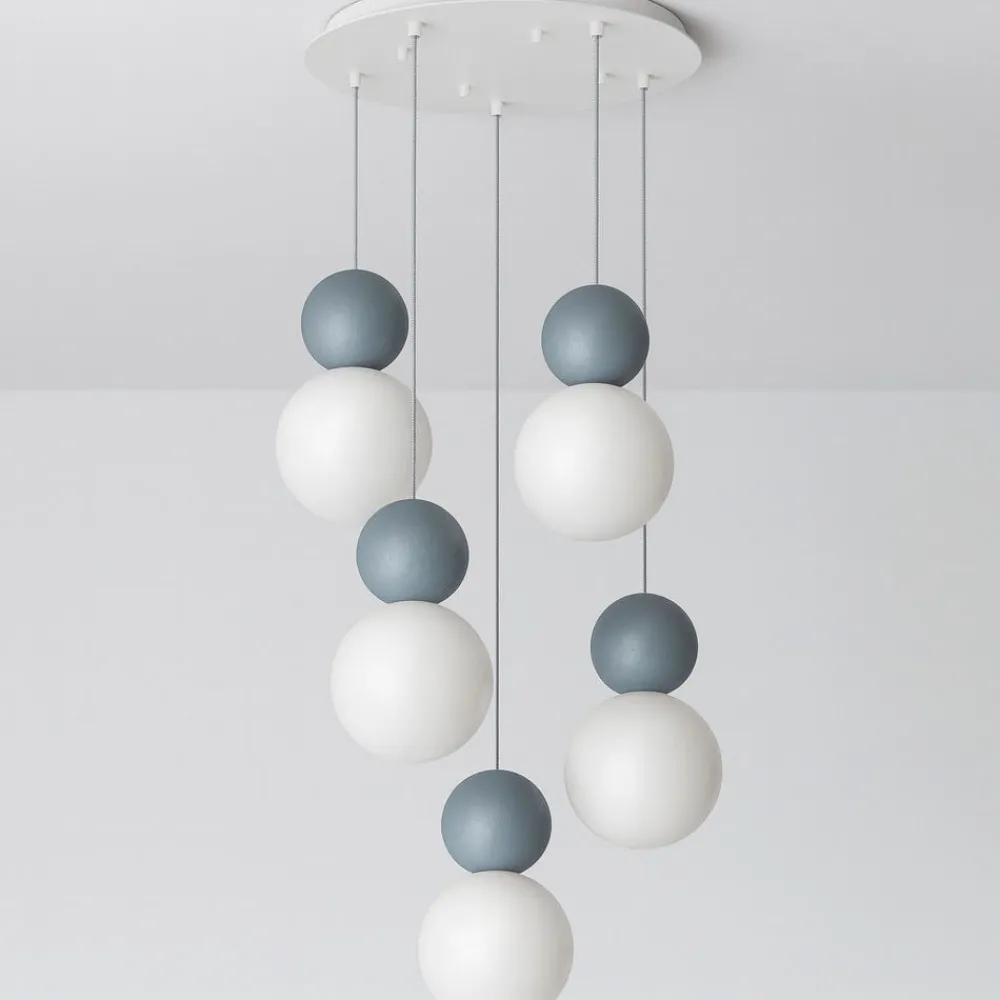 Lampadari Moderni-Top Light cottage lampadario moderno 5 luci sfere blu per soggiorno