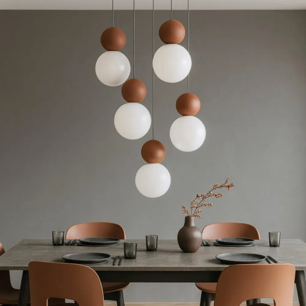 Lampadari Moderni-Top Light cottage 5 luci terra rossa lampadario per soggiorno moderno