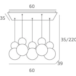 Lampadari Moderni-Top Light cottage verde lampadario per tavolo cucina 5 luci sfere vetro bianco