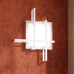 Plafoniere Moderne-Top Light Toplight cross plafoniera medium da cucina bianca design rettangolare