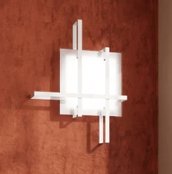 Plafoniere Moderne-Top Light Toplight cross plafoniera per cucina moderna bianco large rettangolare