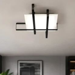 Plafoniere Moderne-Top Light cross plafoniera rettangolare moderna nera per soggiorno