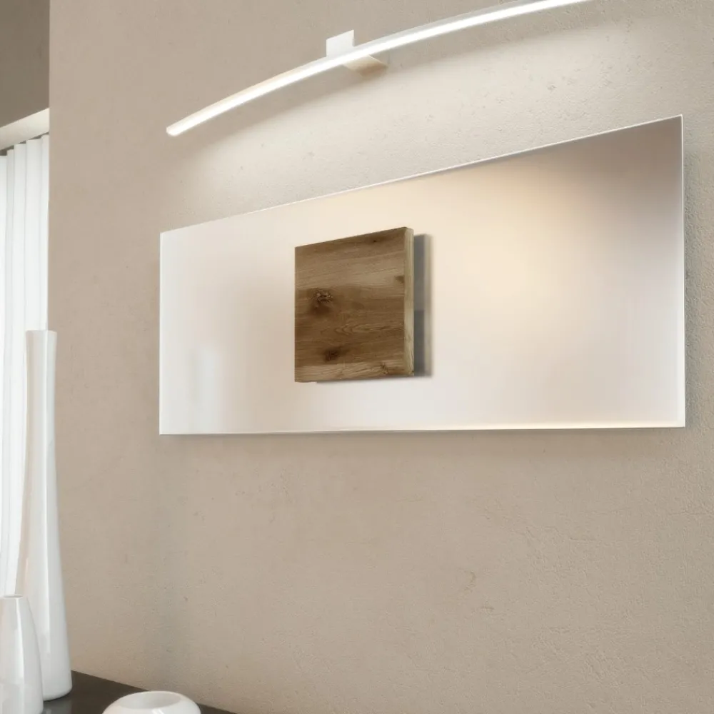 Applique Da Bagno-Top Light Toplight curved applique specchio da bagno cromo 4000k