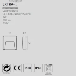 Segnapasso Led-Top Light extra segnapasso bianco da esterno a parete led 3w cct ip65