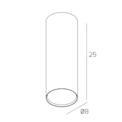 Faretti Da Soffitto-Top Light faretto da soffitto cilindro bianco 25cm
