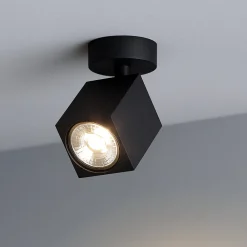 Faretti Da Soffitto-Top Light faretto kibo nero da soffitto squadrato gu10 led orientabile