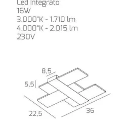 Applique Da Parete-Top Light Toplight flight applique led 3000k e 4000k bianca moderna per soggiorno