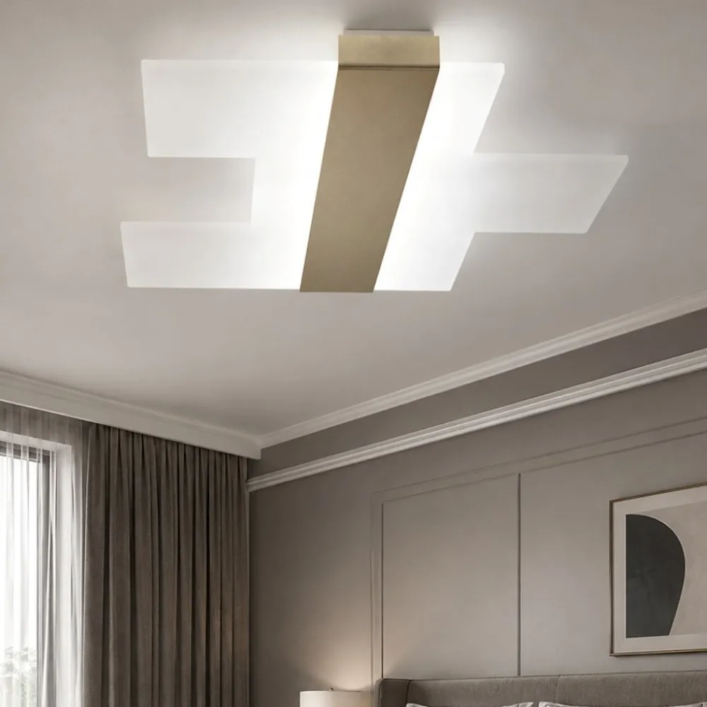 Plafoniere Moderne-Top Light Toplight flight plafoniera camera da letto led 30w colore oro