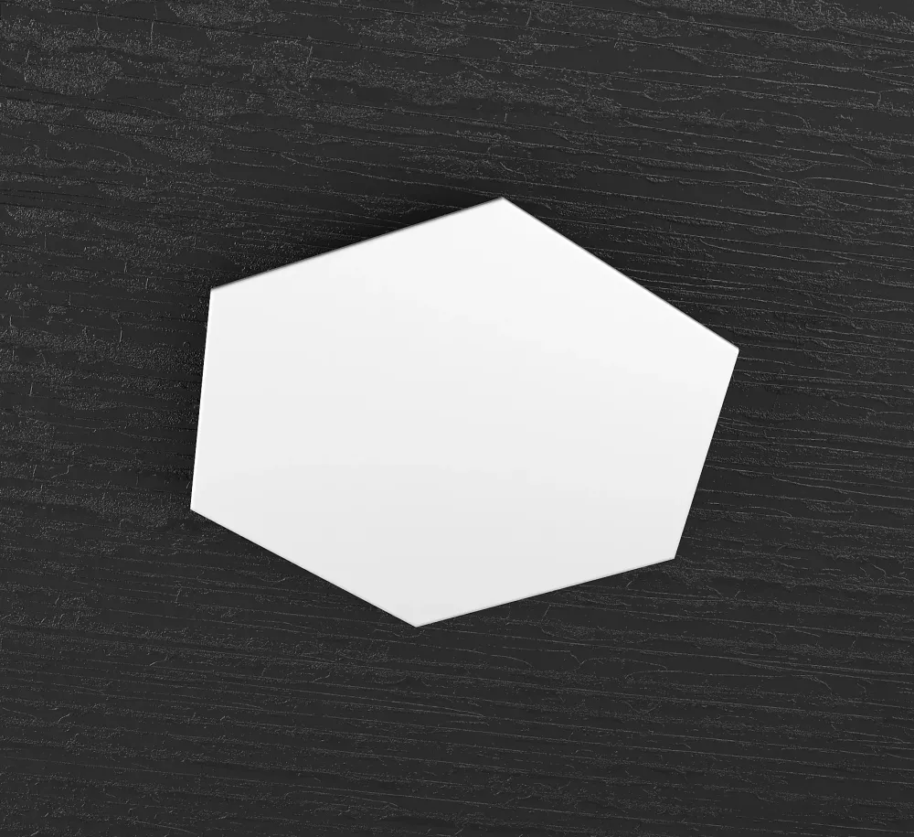 Accessori-Top Light hexagon placca metallica decorativa bianca